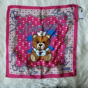 NWT Moschino Sailor Bear Silk Scarf